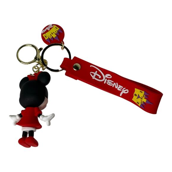 NEW Disney Minnie Mouse WRISTBAND KEYCHAIN Key Clip Purse Fob Backpack Polka Dot - Picture 3 of 5